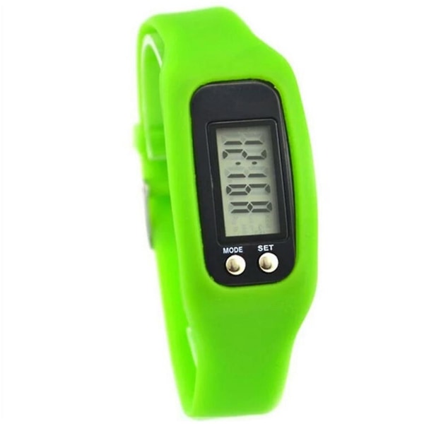 LCD-näyttö silikoninen askelmittari lasten watch LED- watch Green