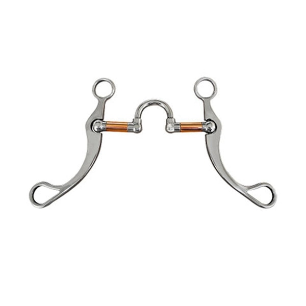 Rustfritt stål Snaffle Bit Heste bitt Western Snaffle Bits for munn trening Bitt med kobberport Silver