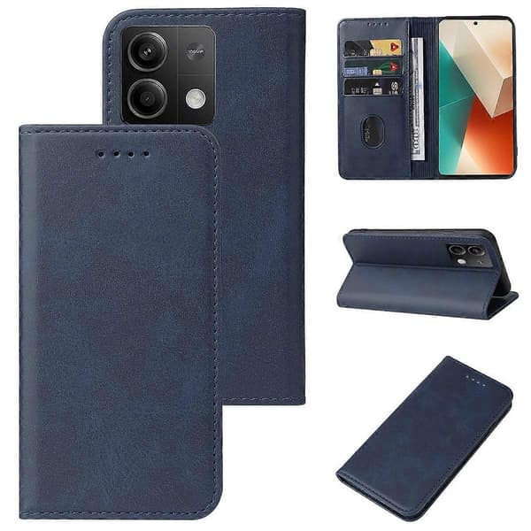 Magnetiskt läderfodral för Xiaomi Redmi Note 13 5G Blue