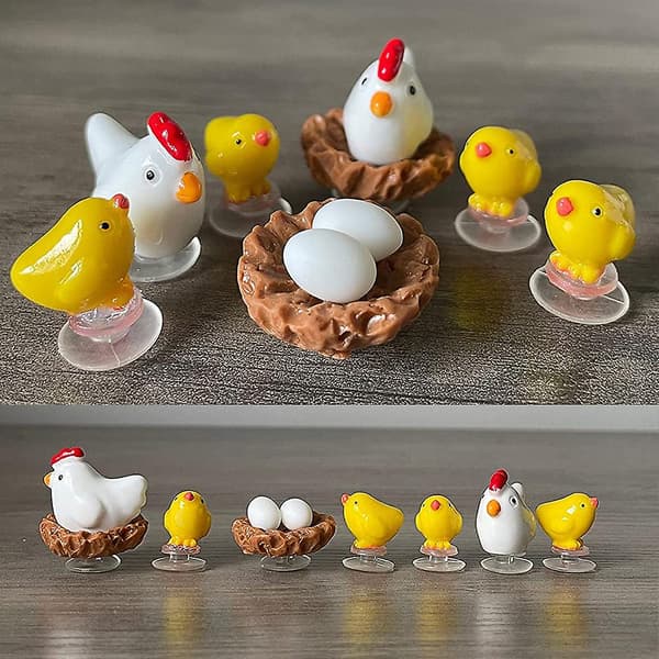 4 stk./sæt Søde 3D Kyllinge Charms Til Crocs DIY Matchende Sko Dekoration, Sko Tilbehør Hul Sko Dekoration
