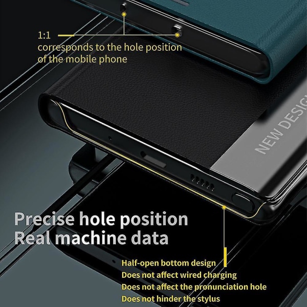 För Oppo Find X5 Pro Galvaniserad Pu Case Stativ Cover - Svart Green