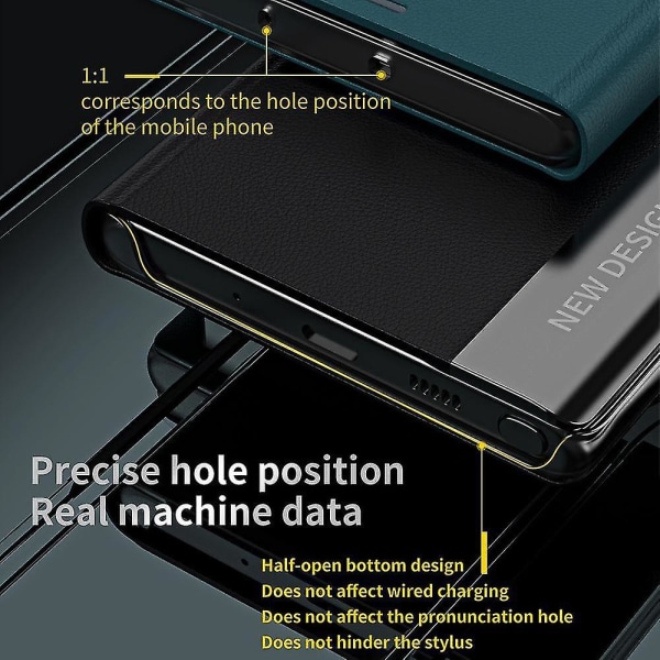 Til Oppo Find X5 Pro Galvanisering Pu Læder Taske Stand Telefon Cover - Sort Green