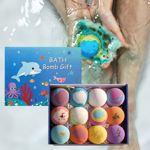 Ocean Toy Bad Salt Ball Set 60g*12 Havssalt Badbollar Bubbelbollar Exploderande Badbollar Presentförpackning 720g 12-pack - XXSW3