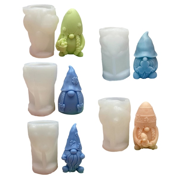 Silikon Gnome Lyseform DIY Aromaterapi Diffusers Non-stick Easy Release Ikke-deformert Gjenbrukbar Gnome Mold E