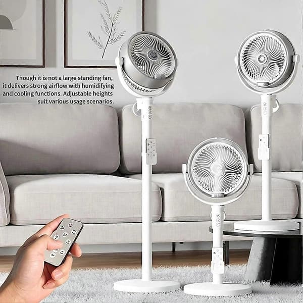 Airs Circulator Piedestalventilator Energieffektiv Stående Ventilator til Stue Kontor White