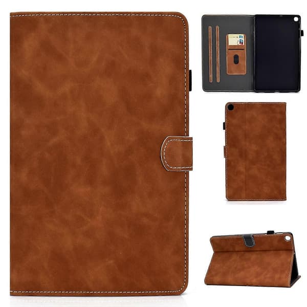 Læder tekstur etui til Samsung Galaxy Tab A7 Lite T220 Brown