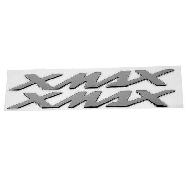 Pari 3D-moottoripyörän tunnus tarroja XMAX XMAX 125 250 400 (hopea)