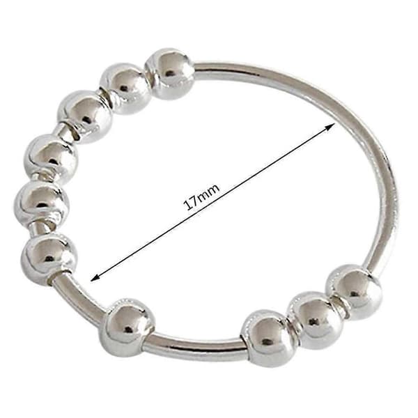 stressavlastande roterbar pärlring anti-ångestring presenter Large Silver