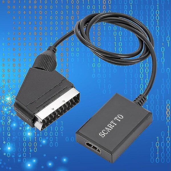 Videoomvandlare Högupplöst snabböverföring Plug Play Scart till HDMI-kompatibel 1080p Video Digital Converter för DVD
