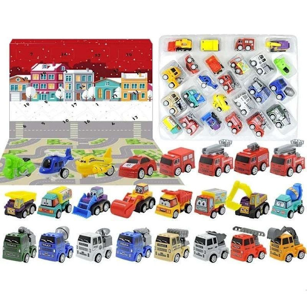 Adventskalender Biler, traktorer, lastbiler - Julekalender 2024 Multicolor