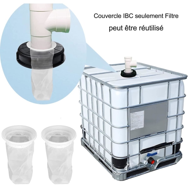 Höstkampanj, nylon Ibc-filter 2st Ibc cover Regnvattenfilter Ibc-ersättningsfilter Tvättbart Ibc-tanktillbehör 200 mesh för 1000 liter Ib
