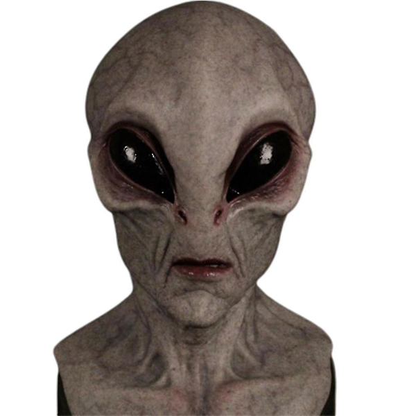 Alien Latex Mask Halloween Party Cosplay Läskiga Huvudbonader En Storlek Gray