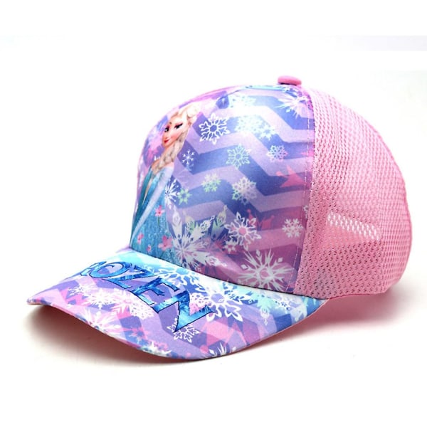 Cartoon Frozen Print Baseball Cap Visir Mesh Hat For Kids Girls Pink