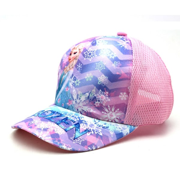 Sarjakuva Frozen Print Baseball Cap Visor Mesh -hattu lasten tytöille Pink