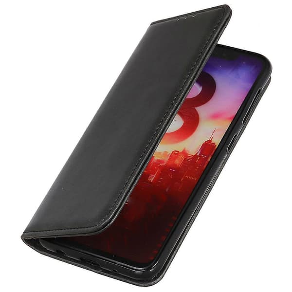Til Xiaomi Redmi 13c Etui Split Læder Magnetisk Auto-absorberende Telefoncover Black