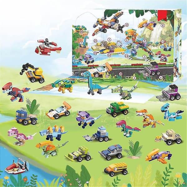 2022 Julekalender Nedtelling Kalendere Dinosaur Engineering Vehicle Blind Box Leker Gave