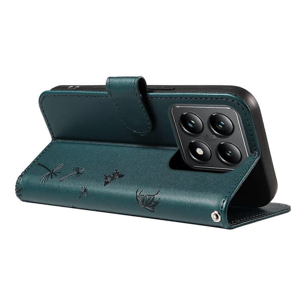 För Xiaomi 14T Läderfodral Plånbok Telefonfodral Maskros Tryck Blue