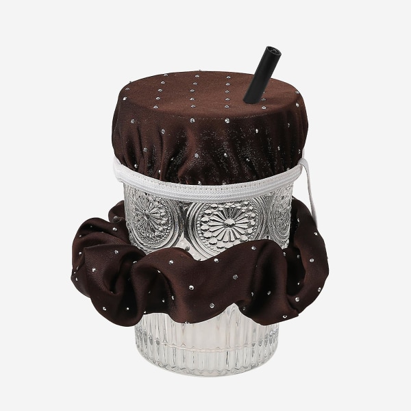 Gjenbrukbart tøykopplokk Sleeve Creative Stretchable Drink Protector Scrunchie Coffee