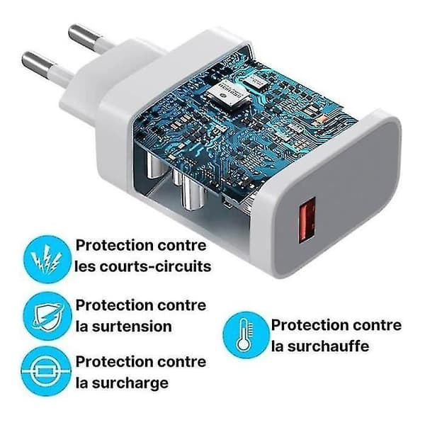 33w Hurtiglader + USB-C USB-kabel for Oneplus 7 6.41\"-oneplus 7t 6.55\"- Oneplus 8 Pro 6.78\"- Hvit