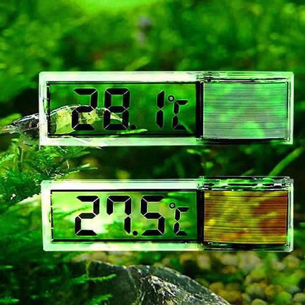 1 stk. Lcd 3d krystal digitalt måletermometer til fiske- og reptiltanke gold