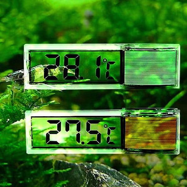 1 stk Lcd 3d Krystall Digital Måling Fisketank Reptil Akvarium Termometer gold