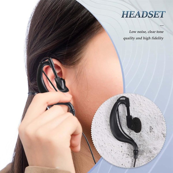 Säkerhet Earhanger Headset Öronsnäcka Hörlur för Radio Svart Black