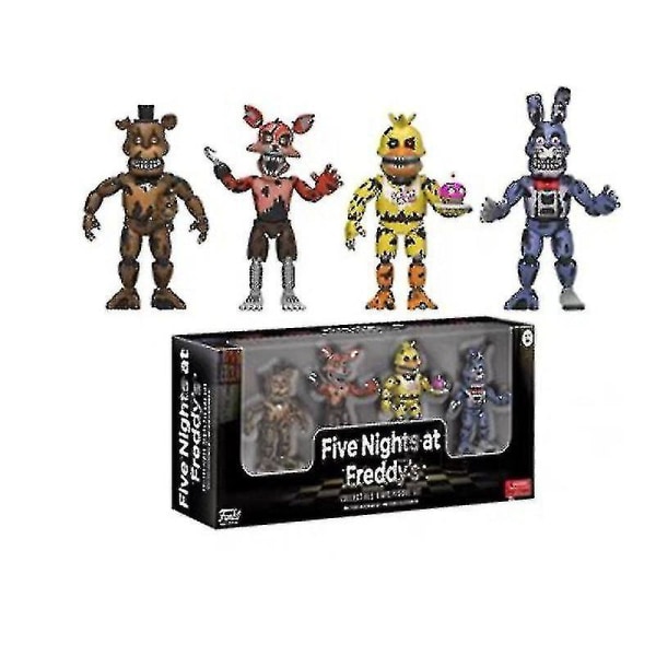 Fnaf Security Breach Action Figuurit Liikkuvat nivelet Bonnie Foxy Freddy Chica Anime Figuuri Pvc-mallilelut [ege] Nightmare 5.5cm