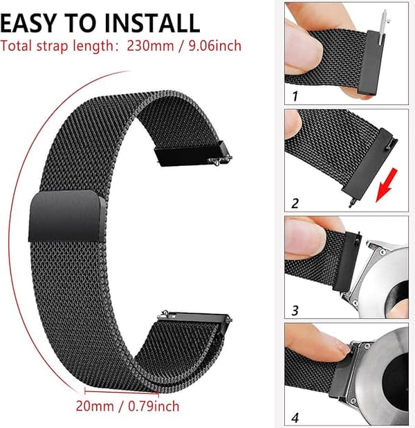 1 Styk Magnetisk Urrem til Mænd Kvinder Justerbar Rustfrit Stål Urrem til Smart Watch Ben
