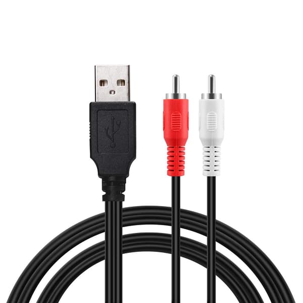 USB 2.0 Han til 2 RCA Han Konverter Adapter Video AV A V Videokamera Lyd Capture Card Splitter Kabel Adapter TV Mac PC 1.5m USB 2.0 Han til