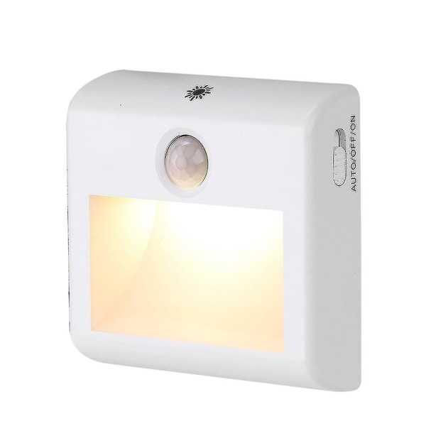 LED-nattlampa väggkontaktljus automatisk sensorlampa varmvit EU-kontakt