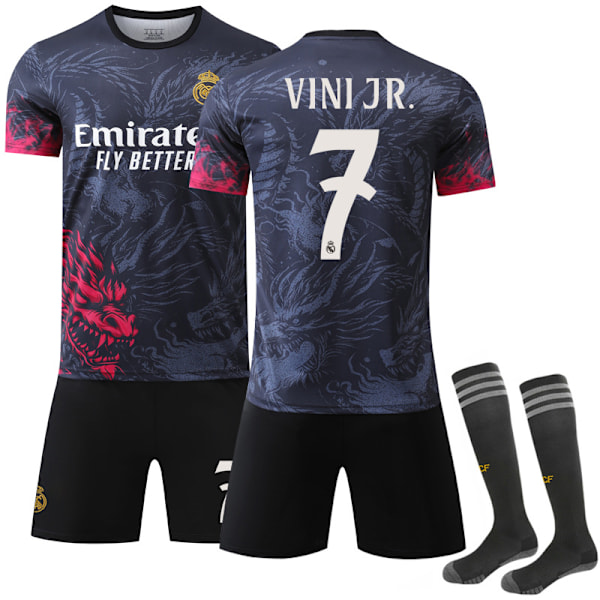 2024-2025 Real Madrid Dragon Special Edition Fotbollströja för Barn & Vuxna med Strumpor No.7 VINI JR No.7 VINI JR XXL