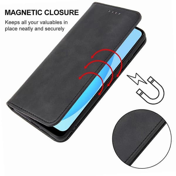 Magnetiskt läderfodral för OPPO A53s 5G Black