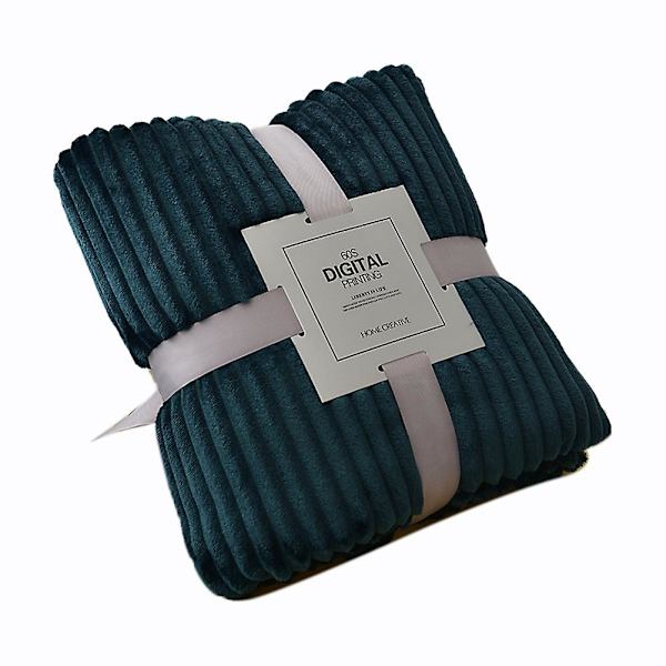 Flanell fleece teppe til sofa Mykt teppe ensfarget sengeteppe Plysjtrekk til seng gave,q dark green