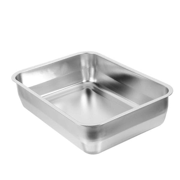 Rustfri Stål Stegepande Fiskefad Stegeplade Rektangulær Bakke Cateringpande S Silver