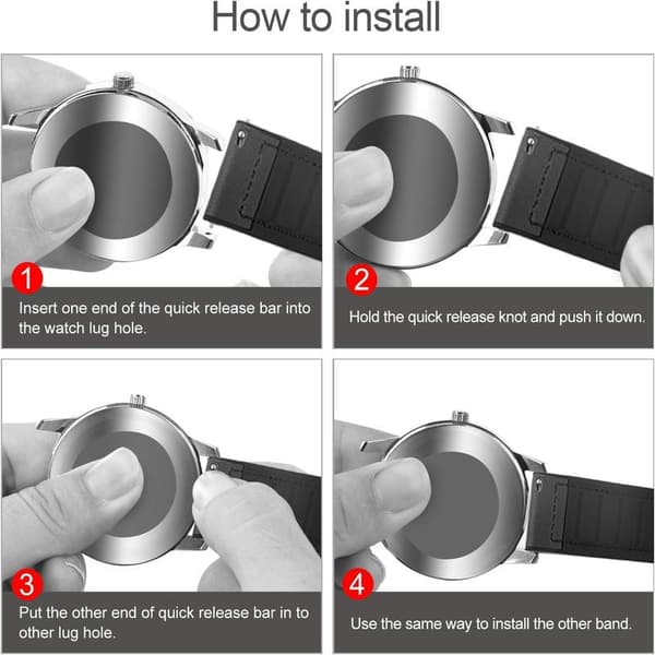 22mm Armband, Läder och Silikon Smartwatch Armband Comp