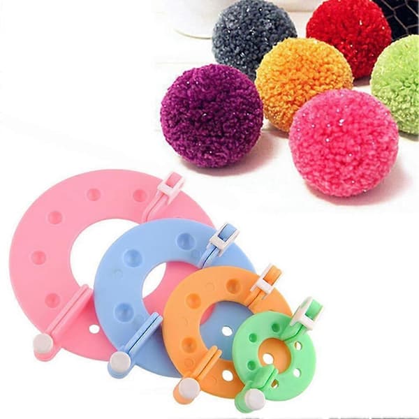 Pompom Maker 4-storleks Pom Poms Bobble Maker Kit Stickbollsverktyg