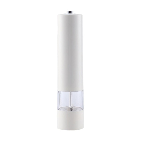 Tyuhe Electric Pepper Mill Justerbar slipeknapp LED-lys Enkeltknapps krydderkvern med gjennomsiktig sylinder White