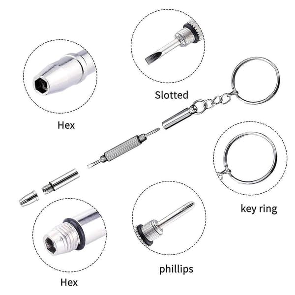 Glasögon Reparationsverktyg Kit 1000st Glasögonskruvar och Mutter Sortiment Silver