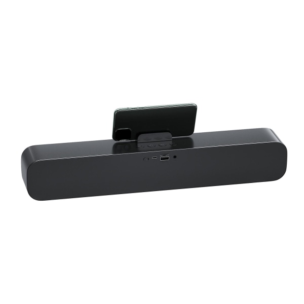 Rgb høyttaler Bluetooth Sound Bar Trådløs Usb Aux Wired Hifi Stereo Passer for Monitor Pc mobiltelefon black