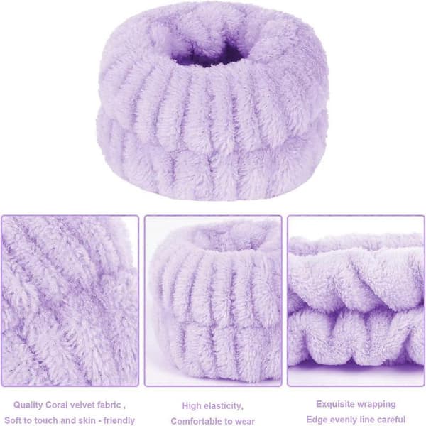8 stk. Mikrofiber Vaskeklude til Ansigtet, Håndledsvaskebånd, Spa Håndledsbånd til Ansigtsvask, Absorberende