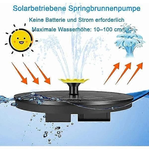 Solar springvandspumpe med 9 effekter, solcelle springvand til haven