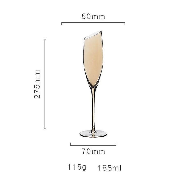 Creative Rödvin Champagnekoppar Blyfritt glas Transparent Smoky Grey Amber Färgglada glas 185ml 440ml 570ml Amber 185ml
