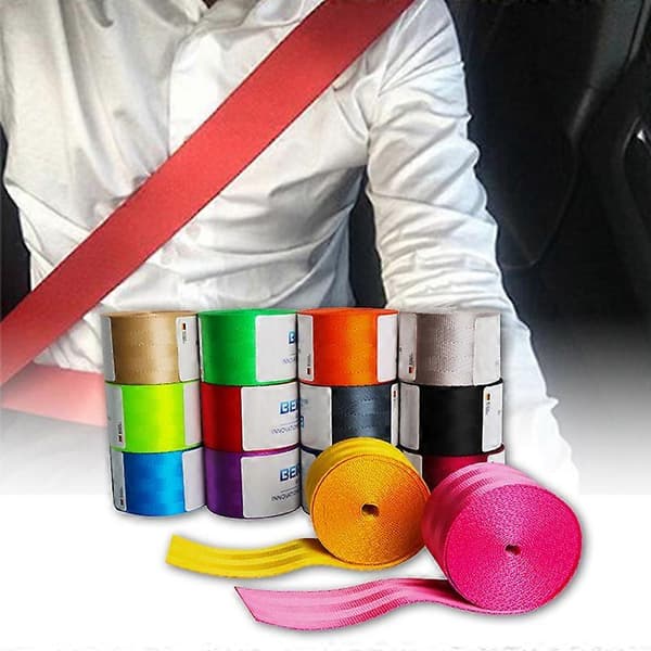 3,6M Bilbälte Säkerhetsbälte Webbing Lap Infällbar Säkerhetsrem Universal Bilbarnstol Konvertering Racing Biltillbehör Red