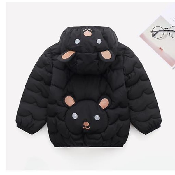 2023 Höst & Vinter Nya Barn Dunjackor Pojkar & Flickor Bomullsjackor Barn Kort Tjockare Varma Jackor Black 110cm