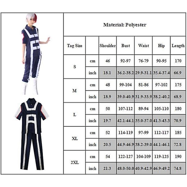 My Hero Academia Cosplay Uniform Kostume Bnha Mha Midoriya Izuku Træningsdragt Halloween Fancy Dress Up Outfit S