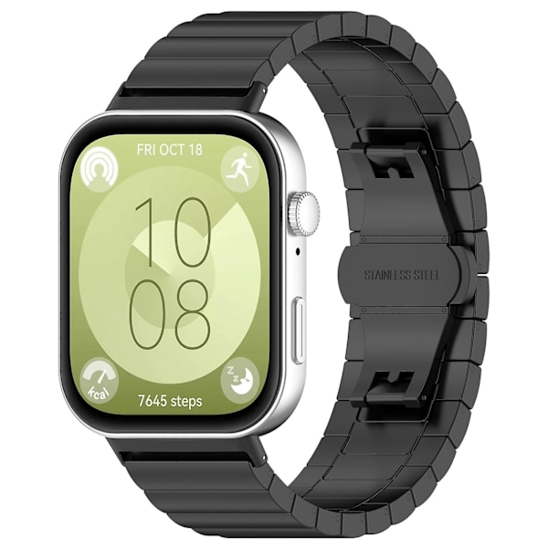 En Perle Rustfrit Stålrem Til Huawei Watch Fit 3 Black