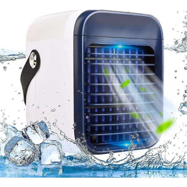 Qinux Airgo Mini Air Cooler Bærbar Air Cooler Conditioning Fan Unit Chiller Purifier Skrivebord Soveværelse Study blue