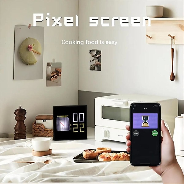 LED Pixel APP Cellphone Control Display 16X16 Programmerbar Night Light LED-skærm til Gaming Decora Black