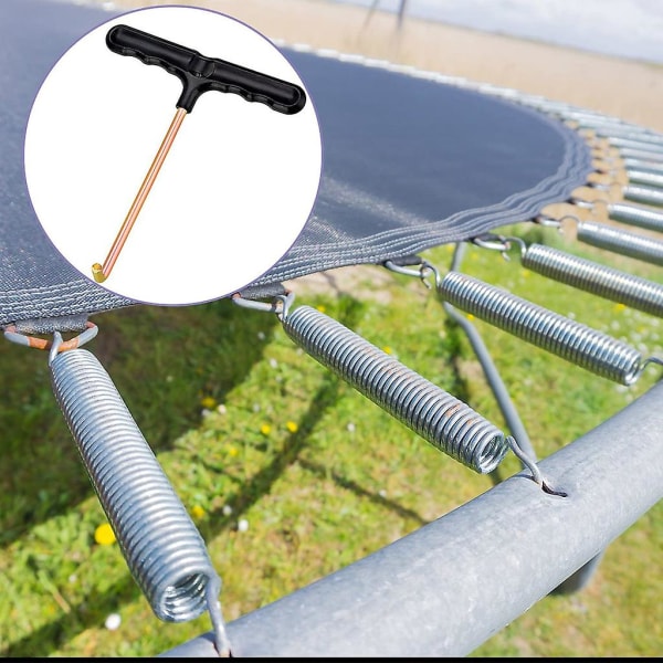 Vaihtometallinen T-koukkujousi pyöreän trampoliinimallin rakentamiseen
