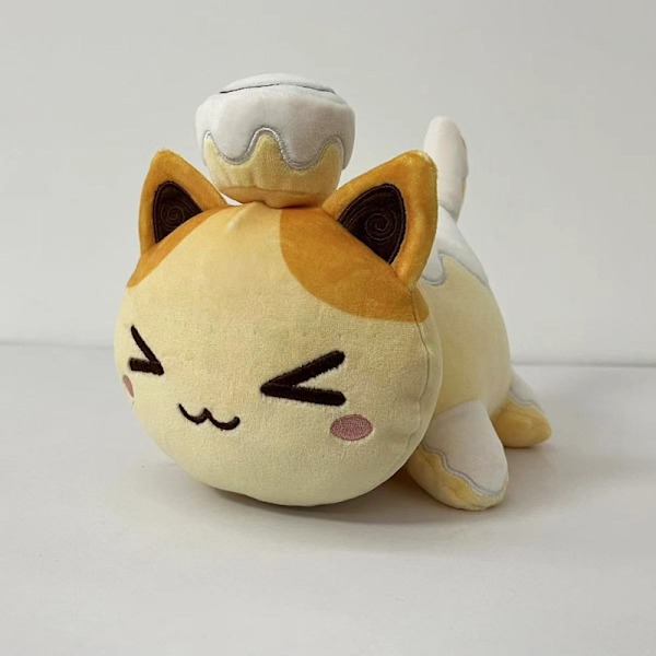 Aphmau Meemeows plyschdocka kattdocka mjuk kudde leksak Hamburg-WELLNGS Cinnamon Roll Cat